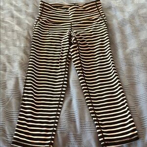 Athleta Striped Black and White calf length